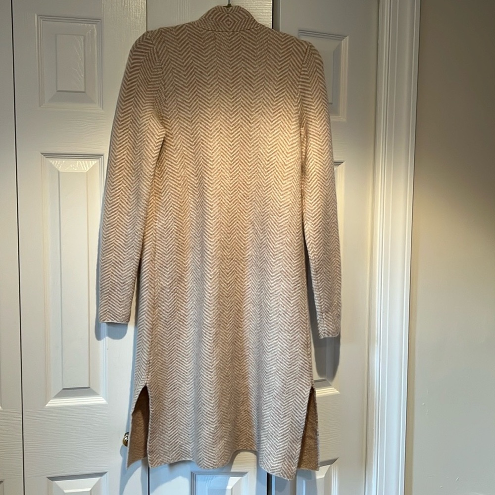 Loft Open Front Chevron Pattern Sweater Cardigan - image 6